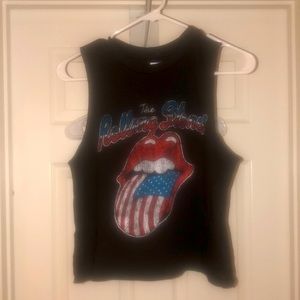 The Rolling Stones | Gray cropped tank top.